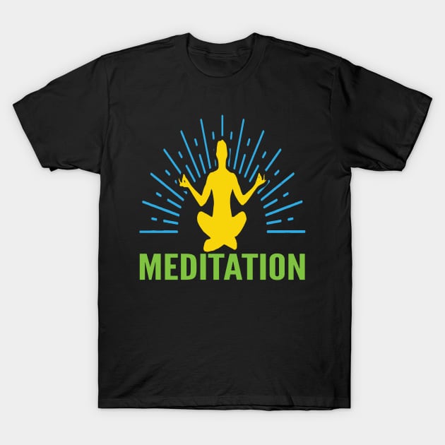 Meditation Mindset Yoga T-Shirt by Gift Designs